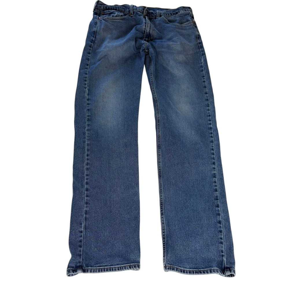 Levis 505 Regular Fit Straight Leg Medium Wash Blue Denim Jeans Mens 36x34